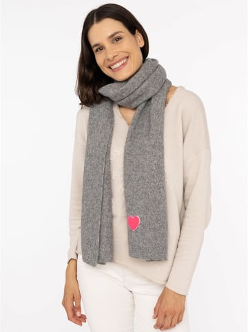 Schal "Herz" in Grau - (L)35 x (B)48 cm