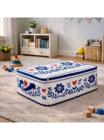 Aufbewahrungstasche "Nora" in Blau/ Rot - (B)60 x (H)30 x (T)45 cm