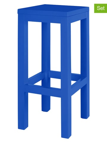 2er-Set: Barhocker "Axel" in Blau - (B)33 x (H)65 x (T)33 cm
