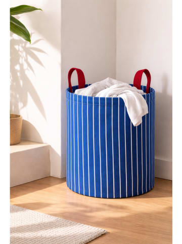 Wäschekorb "Margot" in Blau - (H)50 x Ø 40 cm