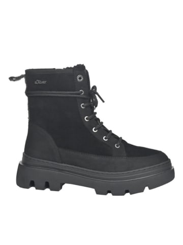 s.Oliver Leder-Boots in Schwarz