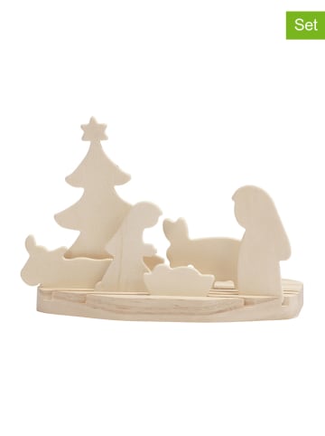 7tlg. Bastelset "Weihnachtskrippe Mini" in Natur