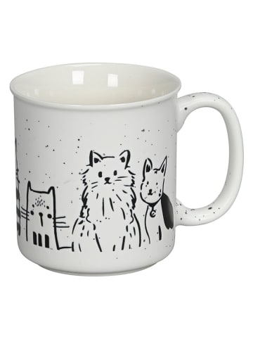 Tasse "Katzen" in Weiß/ Schwarz - 360 ml