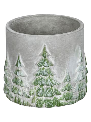 Doniczka "Fir Trees" w kolorze zielono-kremowym - wys. 12 x 14 cm