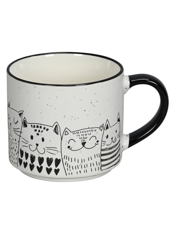 Kubek "Cats" w kolorze biało-czarnym - 370 ml