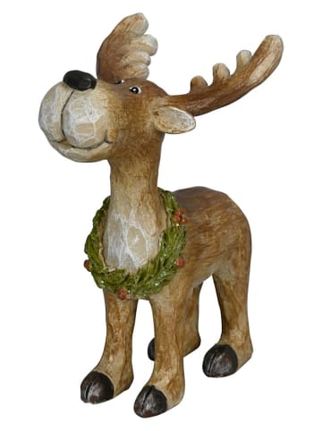 Figurka dekoracyjna "Deer" w kolorze jasnobrązowym - wys. 13 cm
