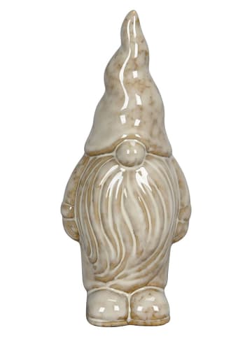 Figurka dekoracyjna "Gnome" w kolorze kremowo-brązowym - wys. 18 cm