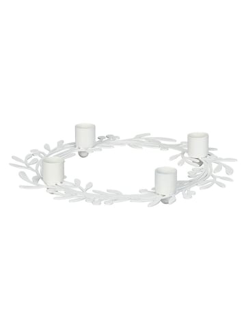 Kerzenhalter in Weiß - (H)4 x Ø 25 cm