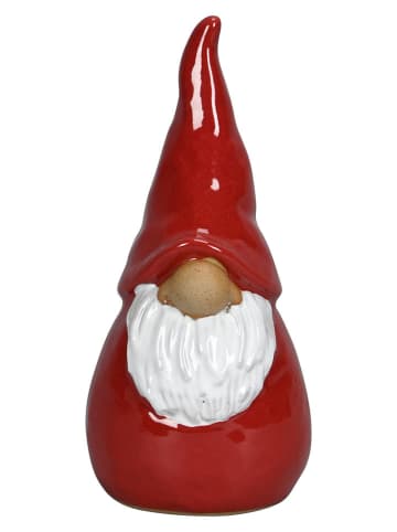 Decoratief figuur "Wichtel" rood/wit - (H)15 cm