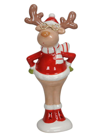 Figurka dekoracyjna "Deer" w kolorze jasnobrązowo-czerwonym - wys. 17 cm