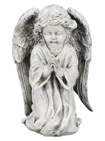 Decoratief figuur "Engel" grijs - (H)15 cm