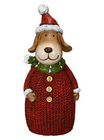Hekfiguur "Hund" lichtbruin/rood - (B)11 x (H)21 cm
