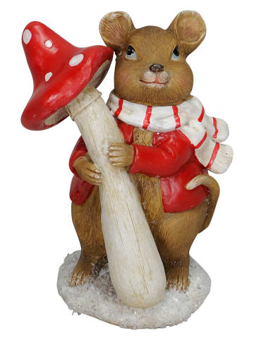 Figurka dekoracyjna w kolorze jasnobrązowo-czerwonym - wys. 15 cm