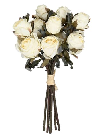 Dekostrauß in Creme/ Grün - (H)33 cm
