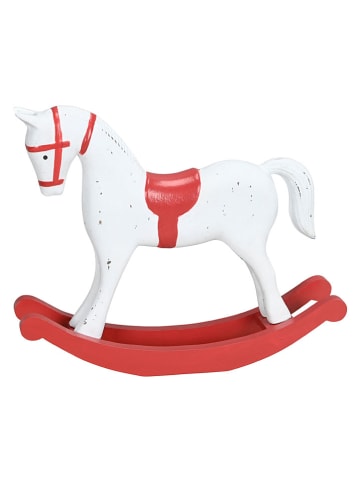 Dekoobjekt "Schaukelpferd" in Weiß/ Rot - (H)32 cm