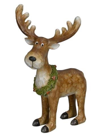 Dekoracja "Deer" w kolorze jasnobrązowym - wys. 25 cm