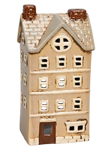 Windlicht "Haus" in Beige - (B)11 x (H)22 x (T)9 cm