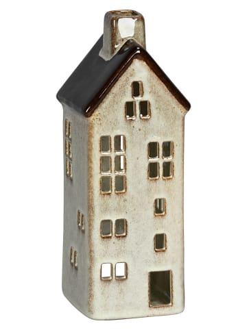 Świecznik "House" w kolorze kremowym - 10 x 27 x 9,5 cm