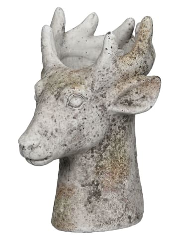 Dekoracja "Deer's Head" w kolorze brązowo-szarym - wys. 26 cm