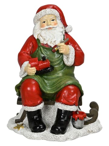 Figurka dekoracyjna w kolorze czerwono-białym - wys. 17 cm