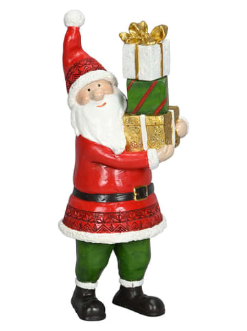 Figurka dekoracyjna "Santa Claus" w kolorze czerwono-białym - wys. 29 cm