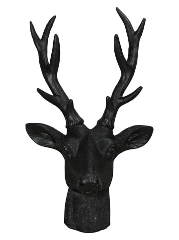 Dekoobjekt "Hirschkopf" in Schwarz - (H)33 cm