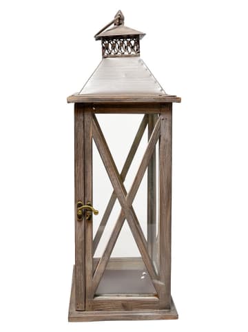 Laterne in Braun - (B)14 x (H)47 cm