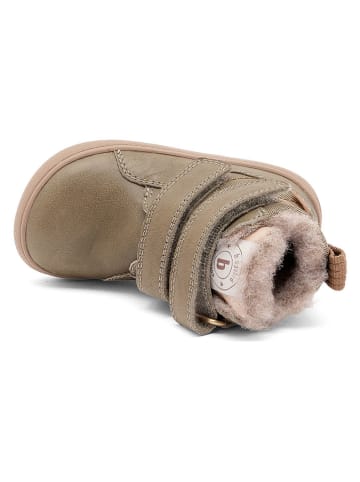 Skórzane buty barefoot w kolorze khaki