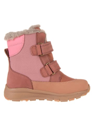 Leren boots "Eigil" lichtroze/bruin