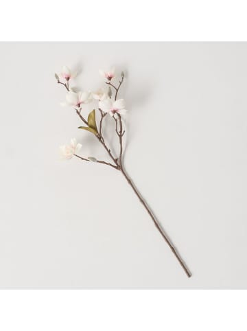 Dekozweig "Magnolie" in Braun/ Weiß - (H)64 cm