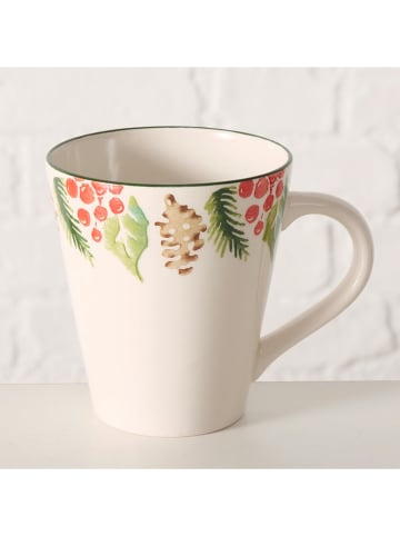 Kubek jumbo "Garland" w kolorze kremowym - 440 ml
