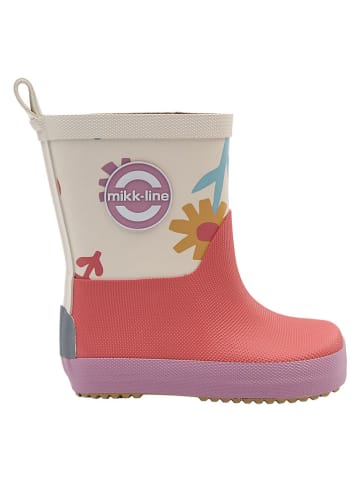 Barfuß-Gummistiefel in Beige/ Koralle
