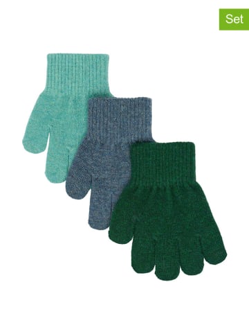 3er-Set: Handschuhe in Türkis/ Grün/ Blau