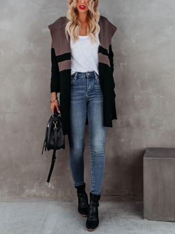 Cardigan in Schwarz/ Braun