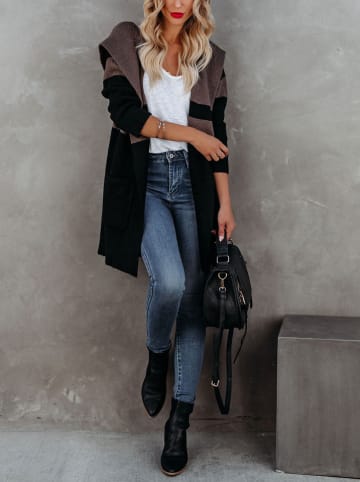 Cardigan in Schwarz/ Braun