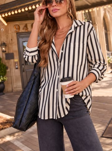 Blouse crème/zwart