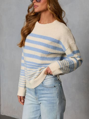 Sweter w kolorze kremowo-błękitnym