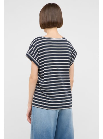 Shirt in Dunkelblau/ Weiß