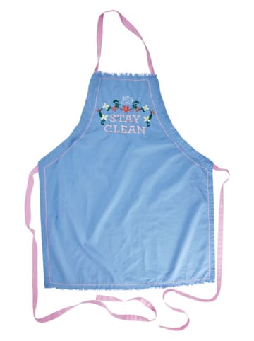Kochschürze "Stay Clean" in Blau - (B)70 x (H)80 cm