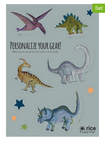 2er-Set: Lunchbox-Sticker "Dino" in Bunt