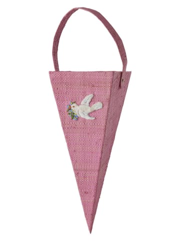 Zawieszka świąteczna "Kræmmerhus" w kolorze różowo-białym - wys. 25 cm