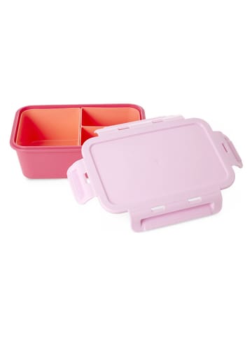 Pojemnik w kolorze jasnoróżowo-czerwonym na lunch - 21 x 7,5 x 14 cm