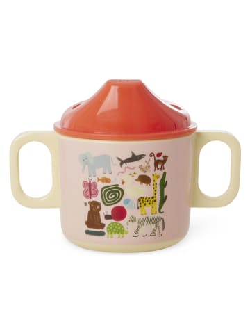 Drinkleerbeker "Wildlife" lichtroze/oranje - (H)9,5 x Ø 7,5 cm