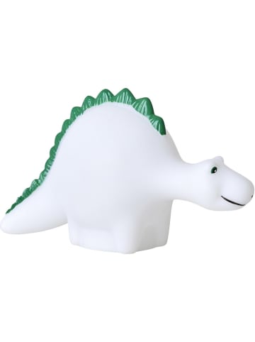 Dekoracja LED "Dino" w kolorze biało-zielonym - 7 x 11,5 cm