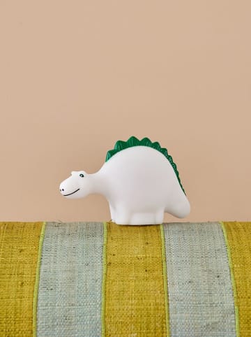 Dekoracja LED "Dino" w kolorze biało-zielonym - 7 x 11,5 cm