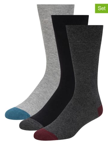 3er-Set: Socken in Grau/ Schwarz