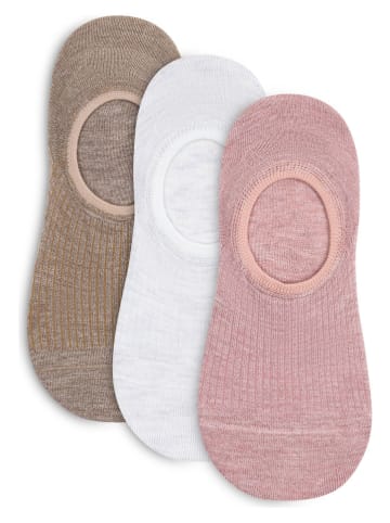 3er-Set: Socken in Beige/ Rosa/ Weiß
