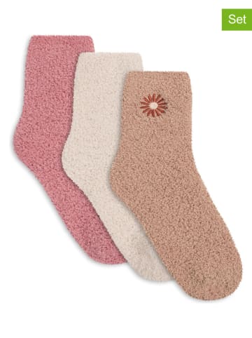 3er-Set: Socken in Beige/ Rosa