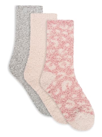 3er-Set: Socken in Rosa/ Beige/ Grau