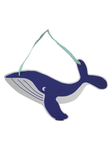 Spiegel "Whale" in Blau - (B)35 x (H)21 cm
